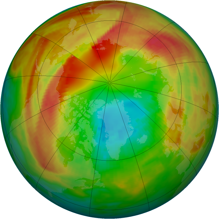 Arctic ozone map for 22 February 1986